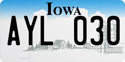 IA license plate AYL030