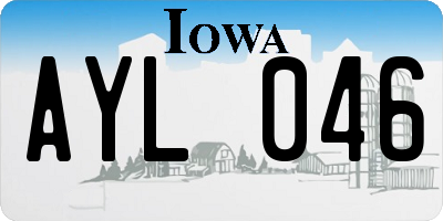 IA license plate AYL046
