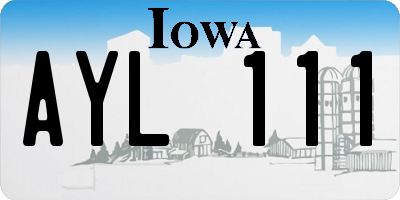 IA license plate AYL111