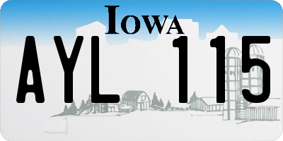 IA license plate AYL115