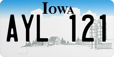 IA license plate AYL121