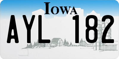 IA license plate AYL182