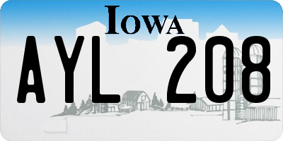 IA license plate AYL208