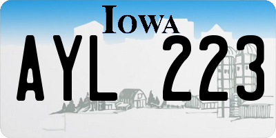 IA license plate AYL223