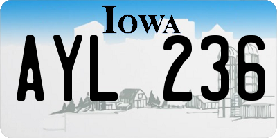 IA license plate AYL236
