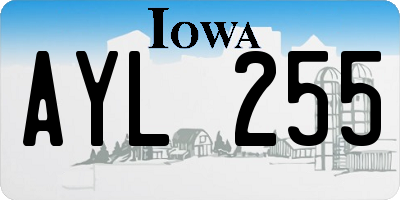 IA license plate AYL255