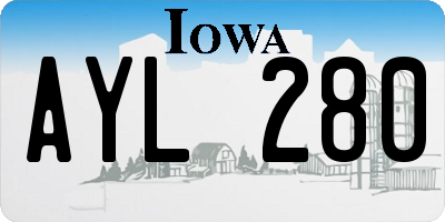 IA license plate AYL280