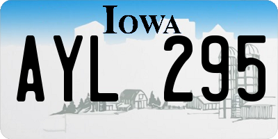 IA license plate AYL295