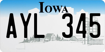 IA license plate AYL345