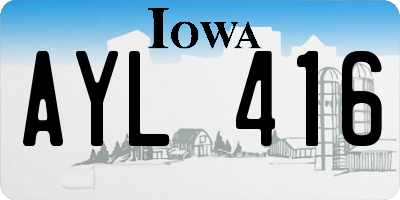 IA license plate AYL416