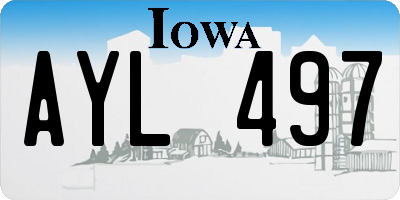 IA license plate AYL497