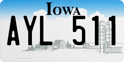 IA license plate AYL511