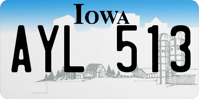 IA license plate AYL513