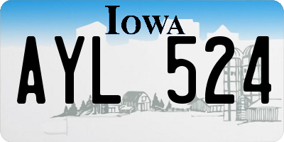 IA license plate AYL524