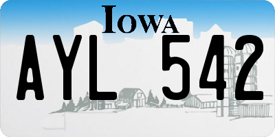 IA license plate AYL542