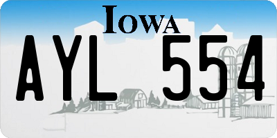 IA license plate AYL554
