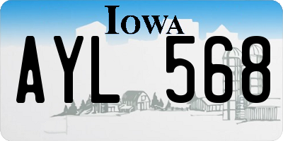 IA license plate AYL568