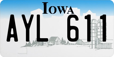 IA license plate AYL611