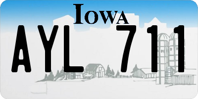 IA license plate AYL711