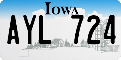 IA license plate AYL724