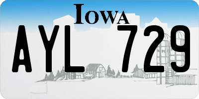 IA license plate AYL729