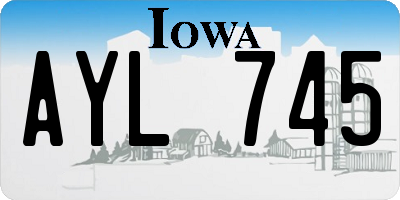 IA license plate AYL745
