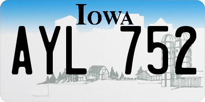 IA license plate AYL752