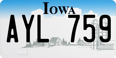 IA license plate AYL759