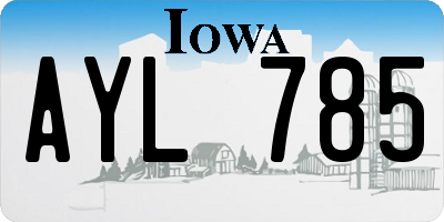 IA license plate AYL785
