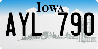IA license plate AYL790