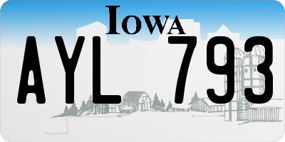 IA license plate AYL793