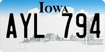 IA license plate AYL794