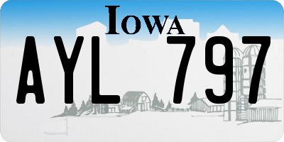 IA license plate AYL797