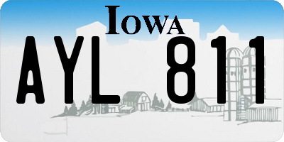 IA license plate AYL811