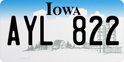 IA license plate AYL822