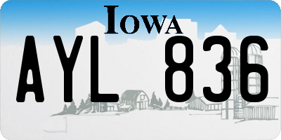 IA license plate AYL836