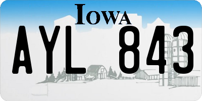 IA license plate AYL843