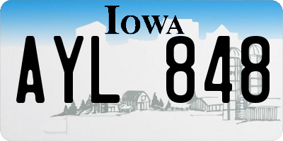 IA license plate AYL848