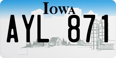 IA license plate AYL871