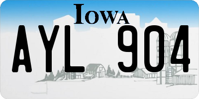 IA license plate AYL904