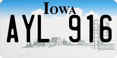 IA license plate AYL916