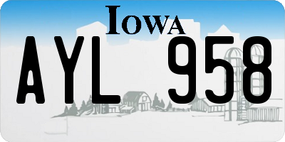 IA license plate AYL958