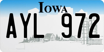 IA license plate AYL972