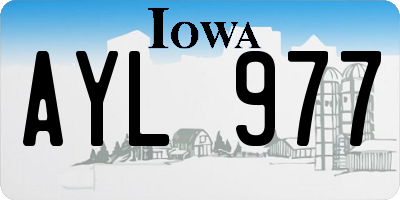 IA license plate AYL977
