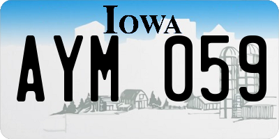 IA license plate AYM059