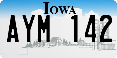 IA license plate AYM142