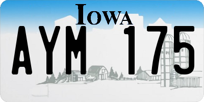 IA license plate AYM175
