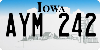 IA license plate AYM242