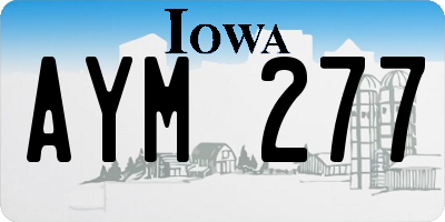 IA license plate AYM277