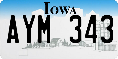 IA license plate AYM343